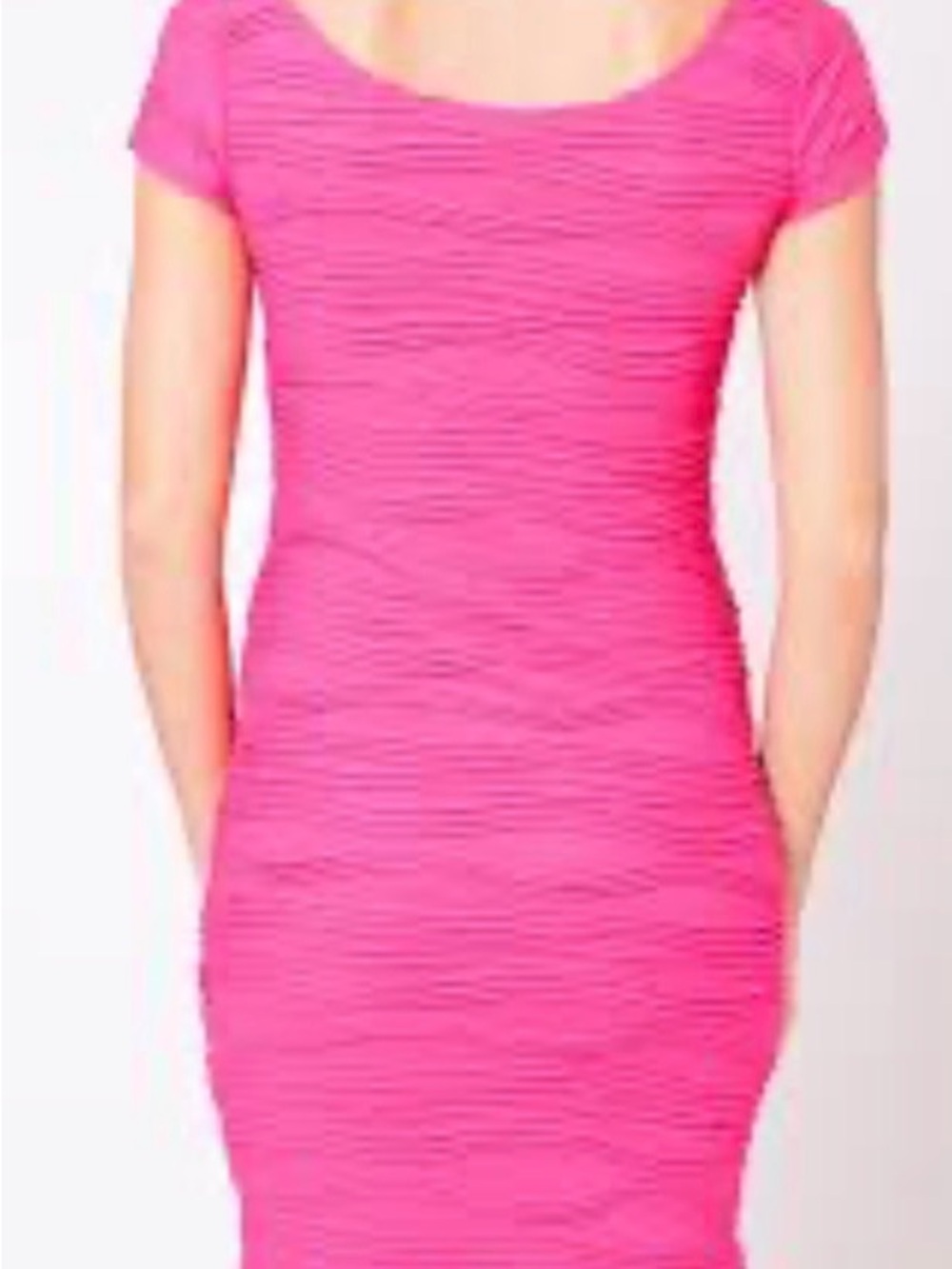 Brat Star Fitted Pink Ribbed Short Sleeve Bodycon Dress
